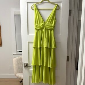 Elegant Lime Green Layered Dress